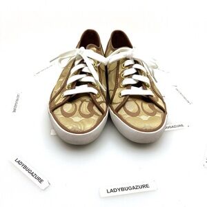 Coach Gold and Brown Women's Sneakers
